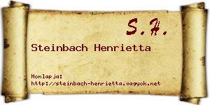 Steinbach Henrietta névjegykártya