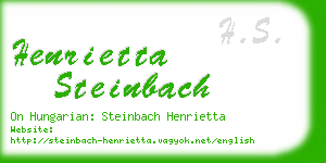 henrietta steinbach business card